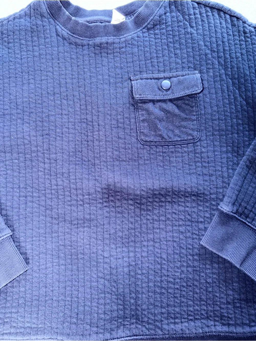 old Navy Boys Navy Quilted Crewneck Sweater